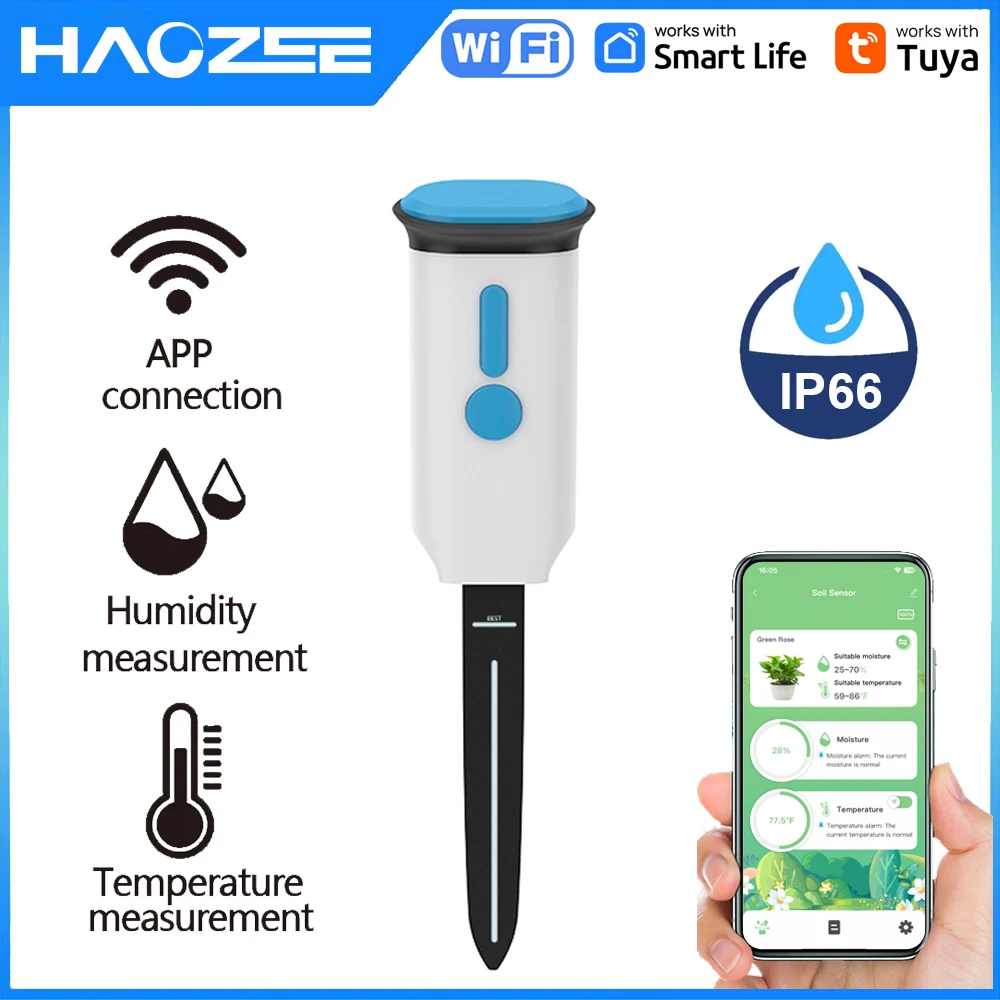 Smart Garden Monitor - Haozee Tuya Detektor Sensor Kelembapan Tanah