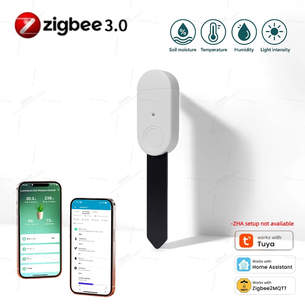 Smart Garden Sensors - Sensor Kelembapan Tanah Zigbee 4in1 dengan