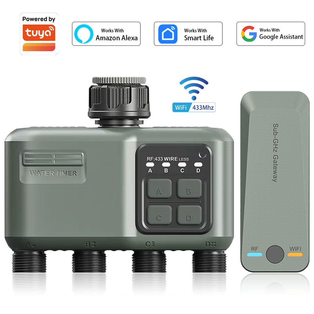 Smart Garden Monitor - Timer Air Digital 4 Outlet untuk