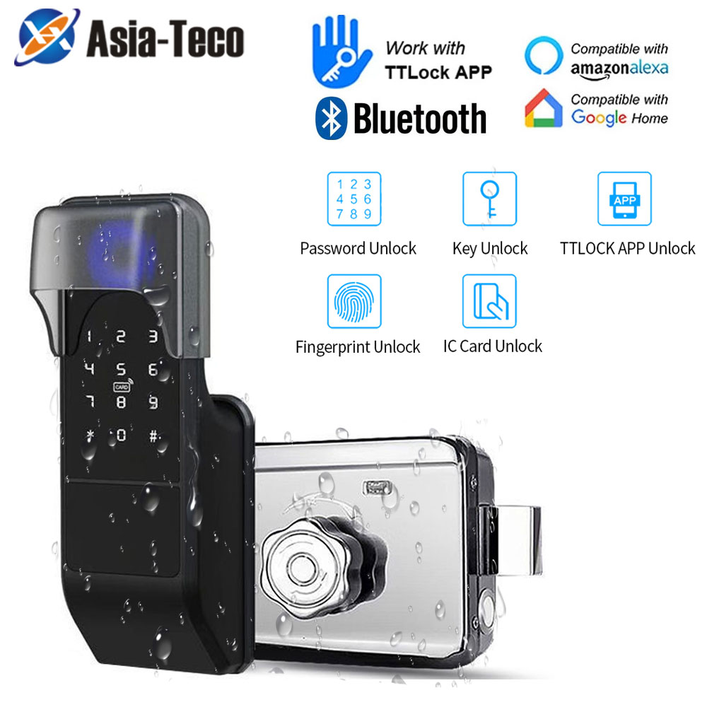 IP65 tahan air TTLock sidik ja - Smart Garden Gate Lock ulasan dan harga