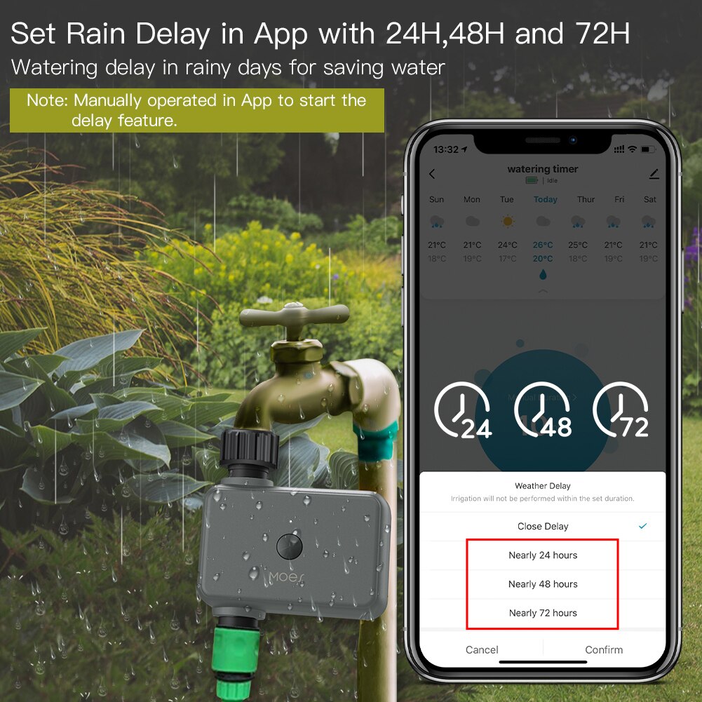 Moes Tuya pengatur waktu air c - Smart Garden Watering ulasan dan harga