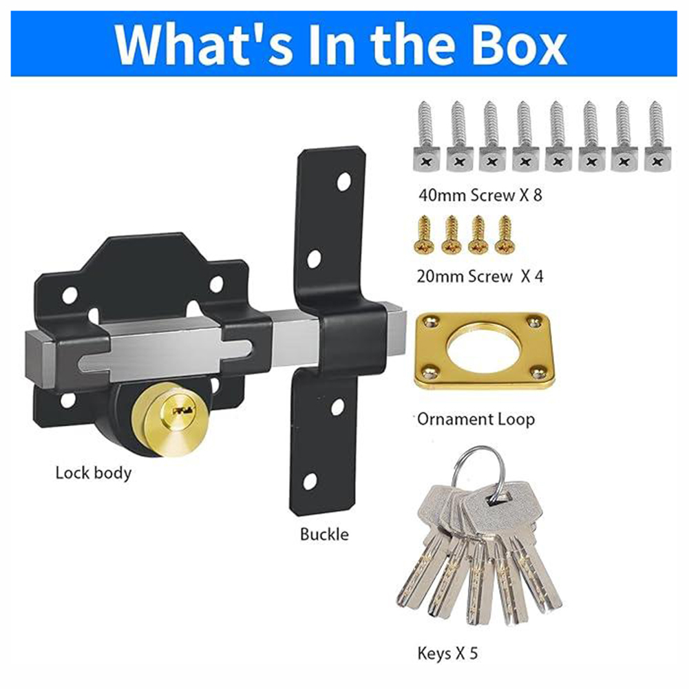 Barn Door Lock,Garage Gate Loc - Smart Garden Gate Lock ulasan dan harga
