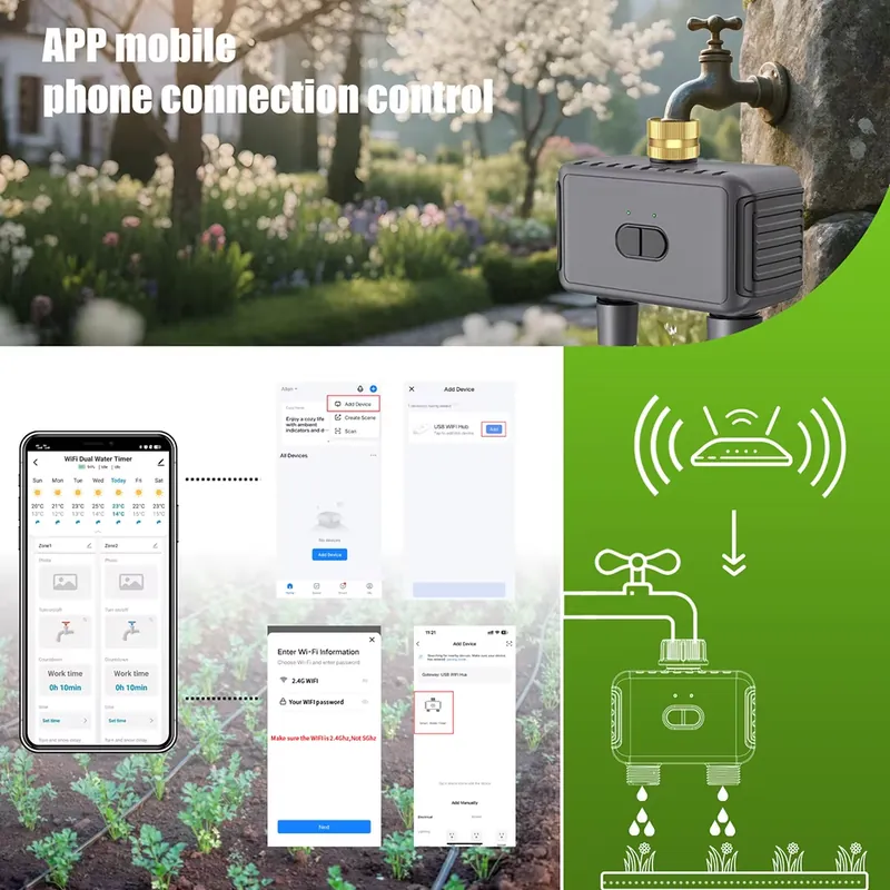 WAP01 WiFi APP Control Dual Ho - Smart Garden Timer ulasan dan harga