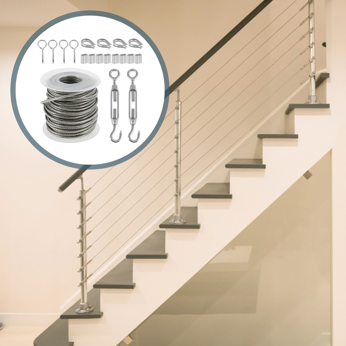 Tali kabel kawat baja tahan ka - Smart Garden Fence ulasan dan harga