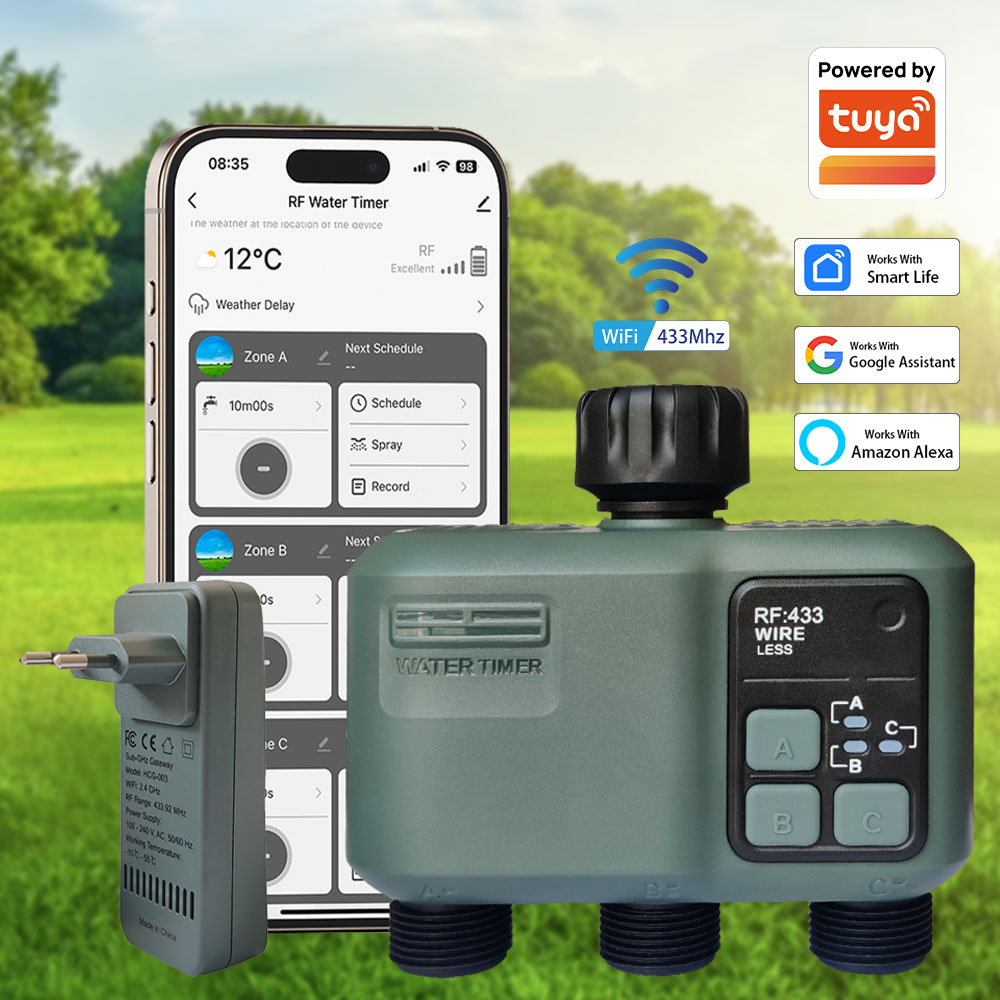 Tuya Wifi+RF433 Timer Air 3-ou - Smart Garden Timer ulasan dan harga